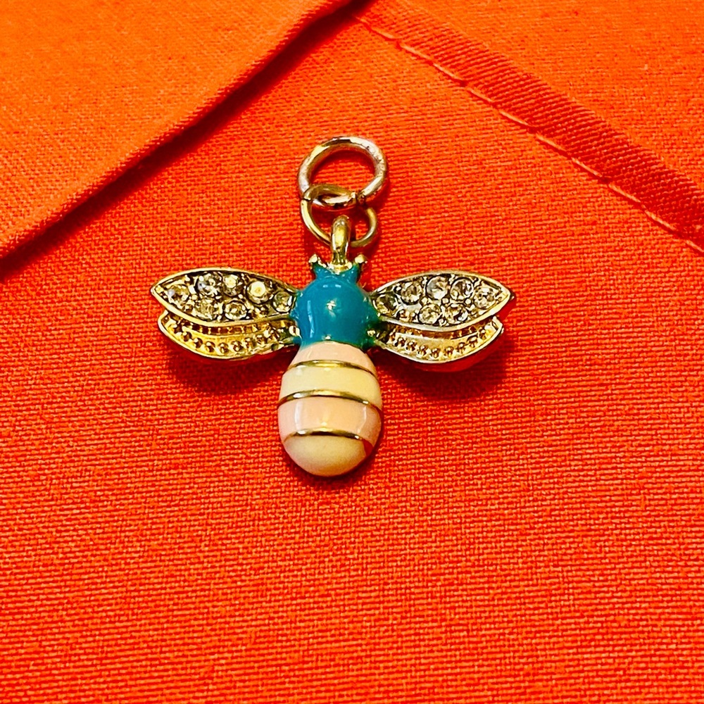 Gold and Rhinestone Bee Charm